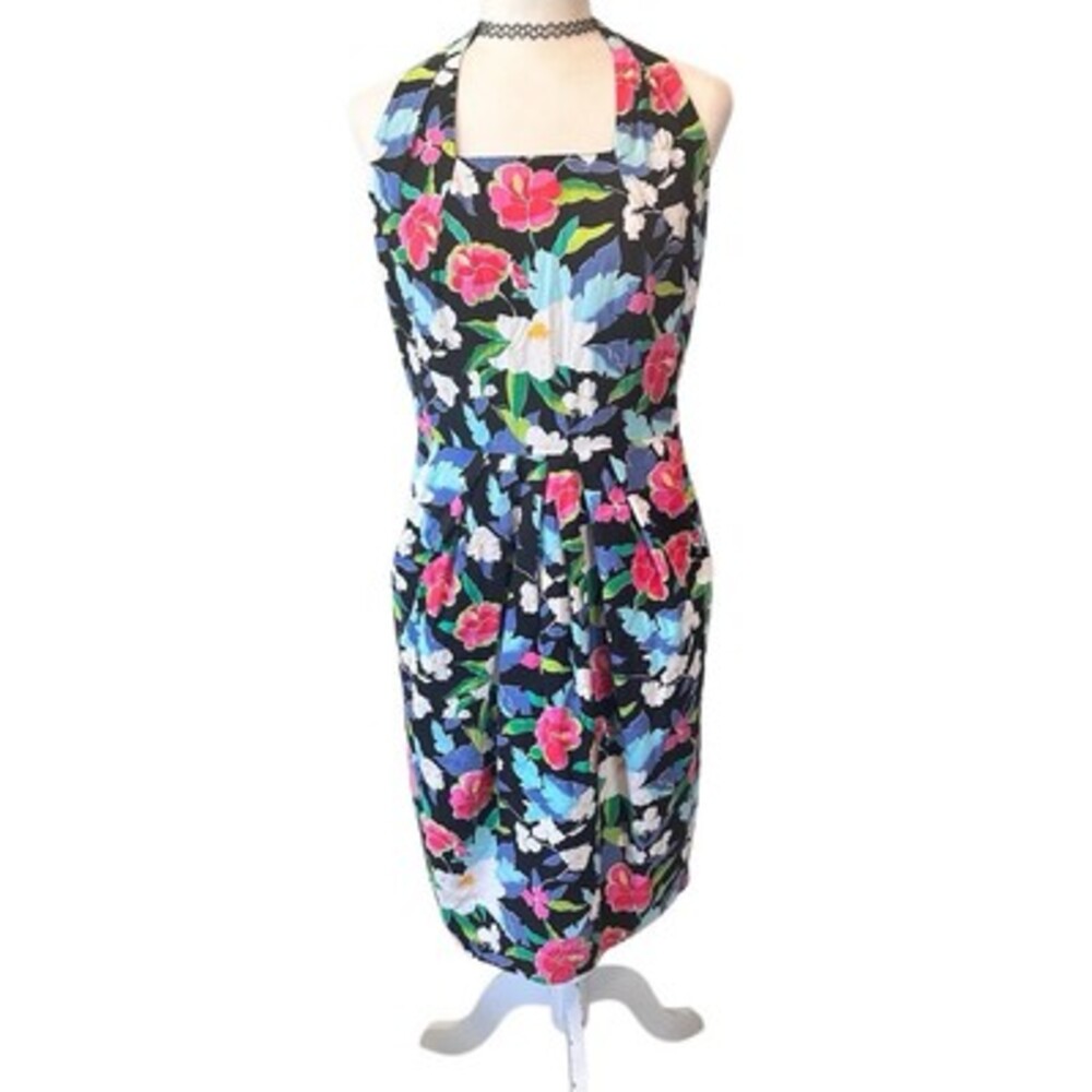 Vintage Ms. Chaus Floral Halter Dress | 100% Cotton | Size 10
